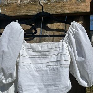 Elegant White Puff Sleeve Top